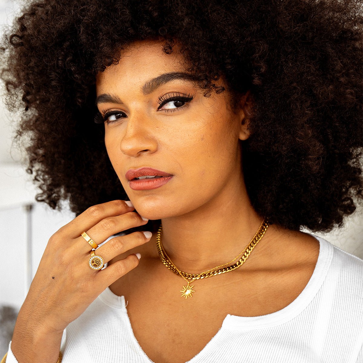 Solstice Pendant Necklace – 18K Gold Triple Plated