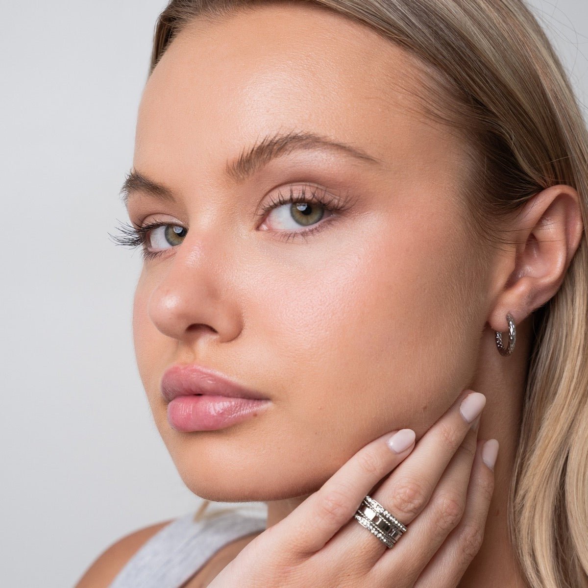 Aurelia Silver Hoops – Textured Edition