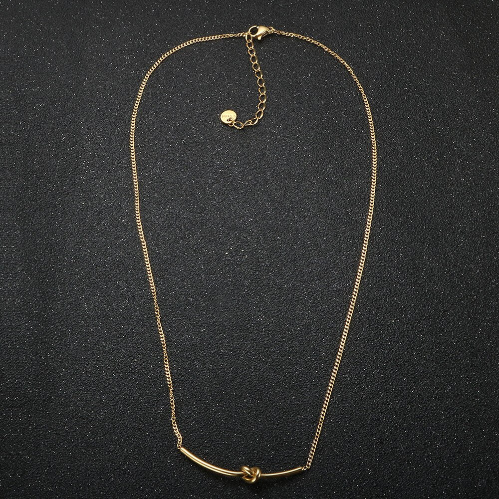 Knot Charm Necklace – 18K Gold Triple Plated