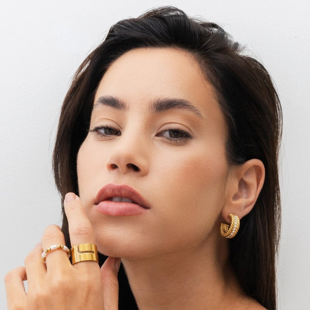 Aurora Hoop Earrings – 18K Gold Plated