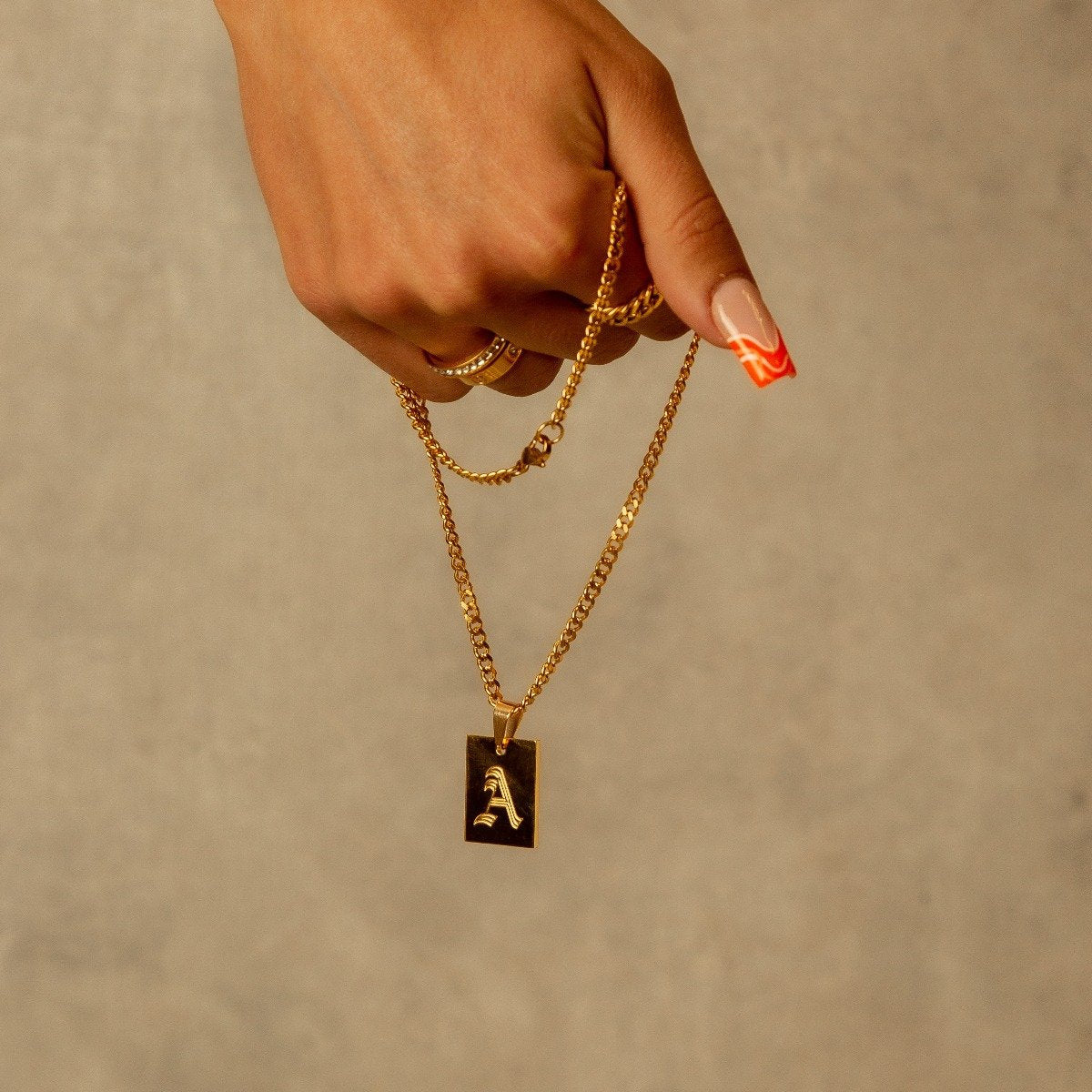 Modern Initial Necklace – 18K Gold Plated