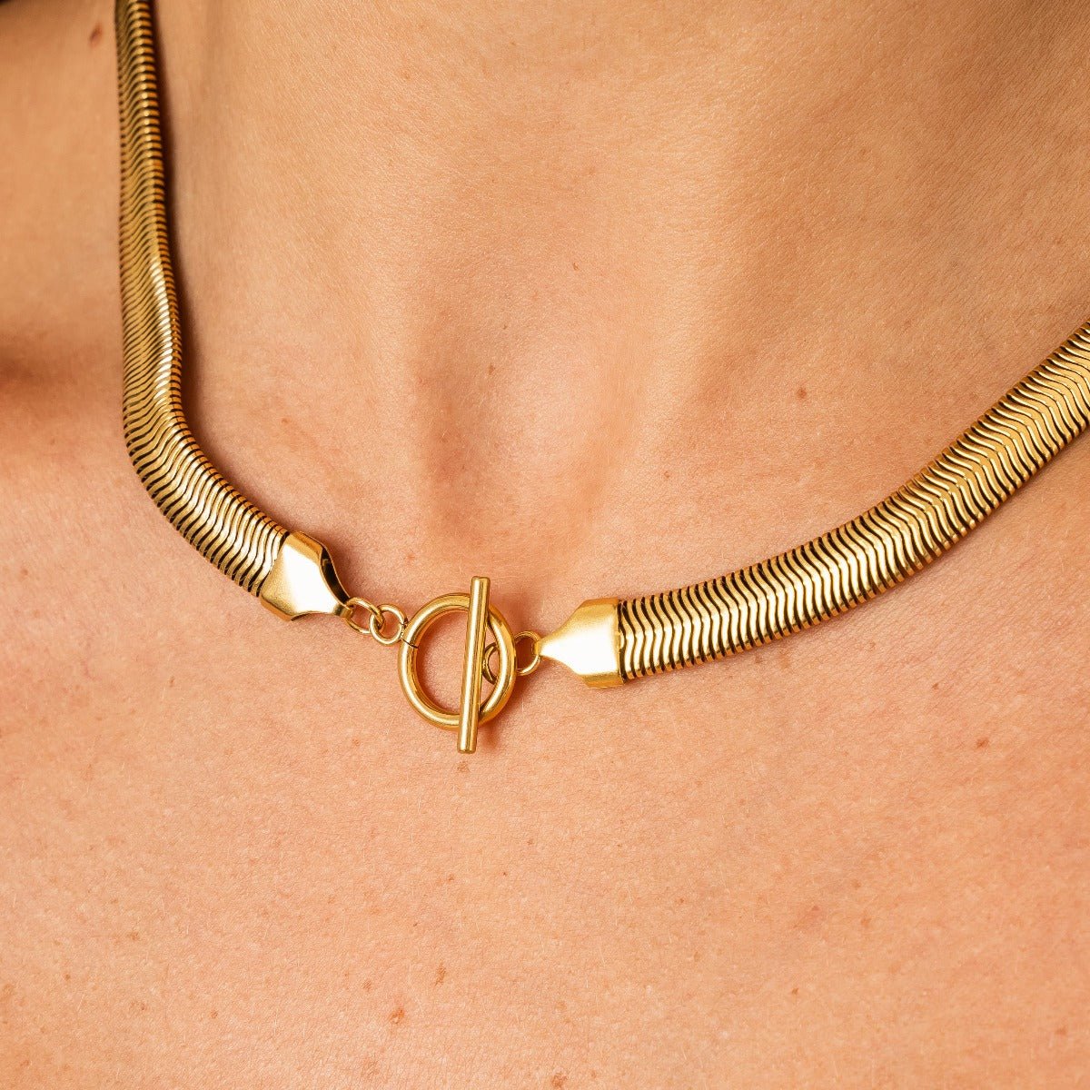 Gaia Mesh Choker Necklace Plated in 18k Gold