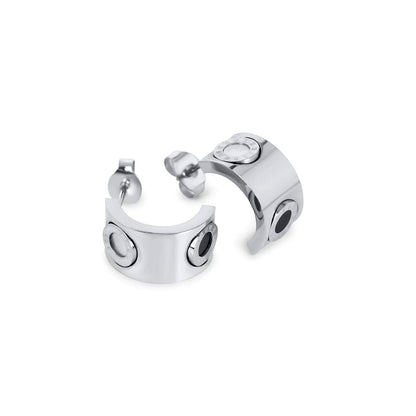 Rotating Roman Numeral Earrings – Silver Plated 