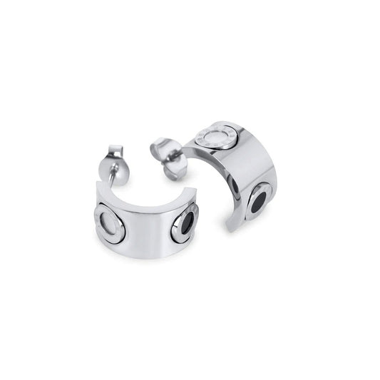 Rotating Roman Numeral Earrings – Silver Plated 