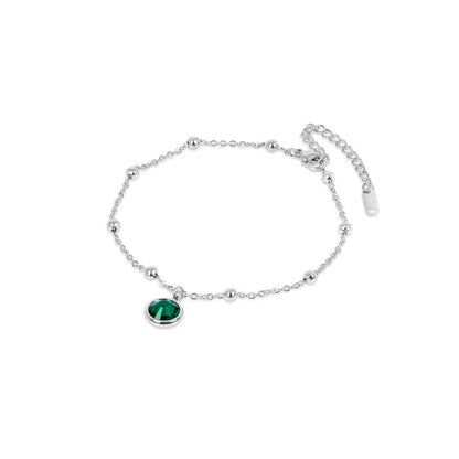 Emerelle Anklet – Rhodium Plated Silver 
