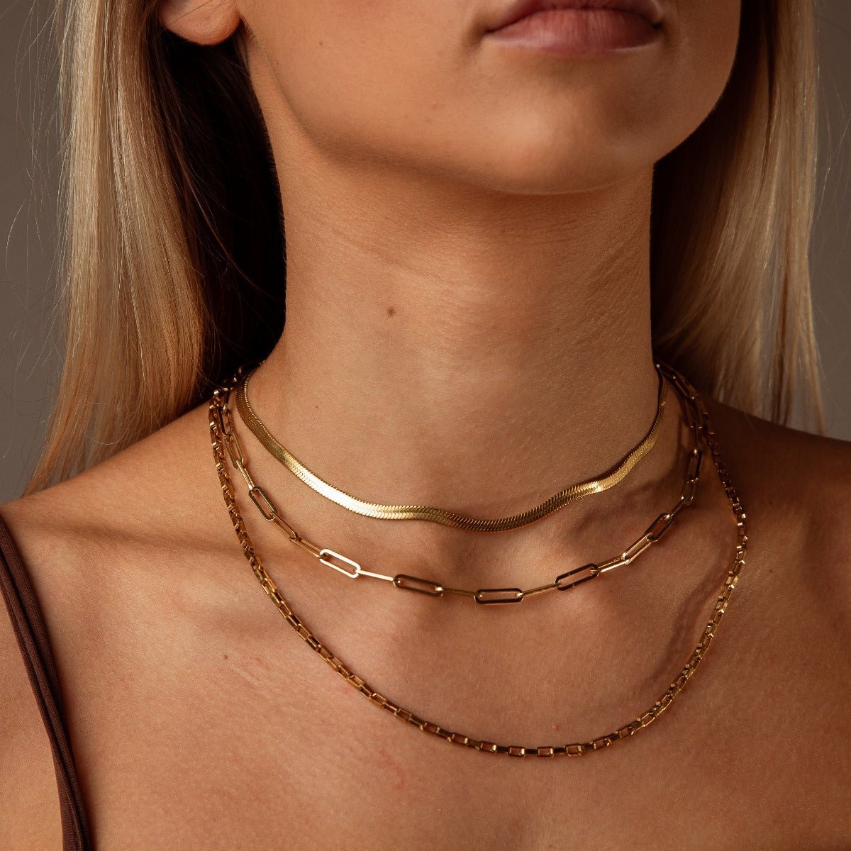 Celina Chain Link Necklace – 18K Gold Plated 
