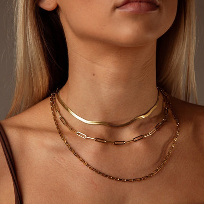 Celina Chain Link Necklace – 18K Gold Plated 