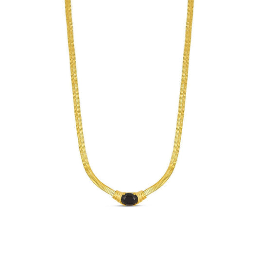 Onyra Mesh Stone Necklace – 18K Gold Triple Plated