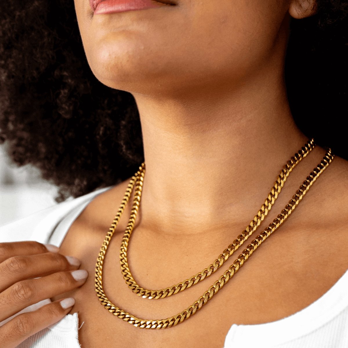 Selenza Cuban Chain Necklace – 18K Gold Triple Plated 