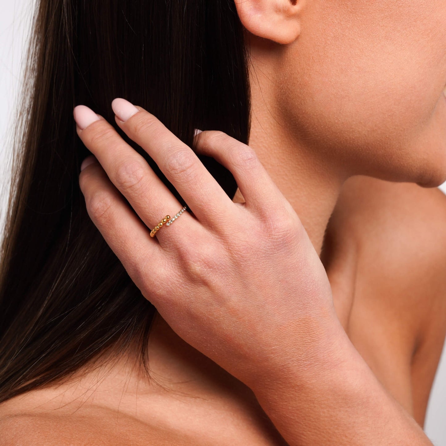 Bead &amp; Crystal Ring