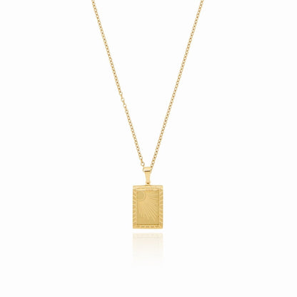 Aurora Sun Pendant Necklace – 18K Gold Triple Plated 