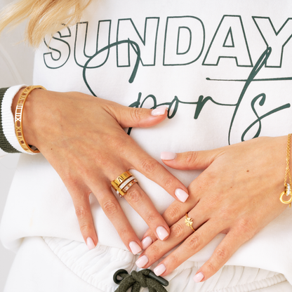 Triple Band Roman Ring – 18K Gold Plated 