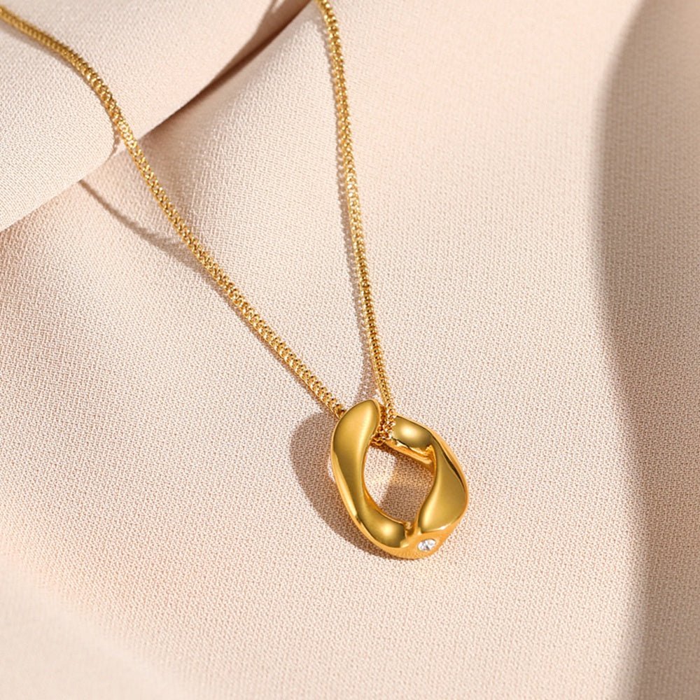 18k Gold Plated Link Pendant Necklace 