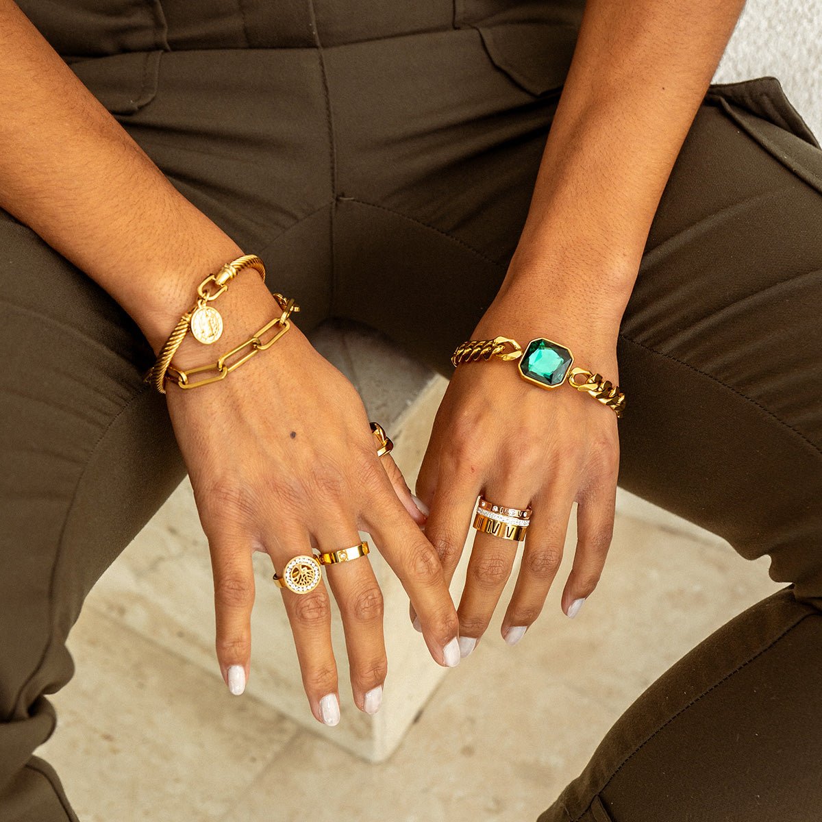 Triple Band Roman Ring – 18K Gold Plated 