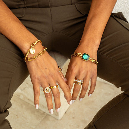 Triple Band Roman Ring – 18K Gold Plated 