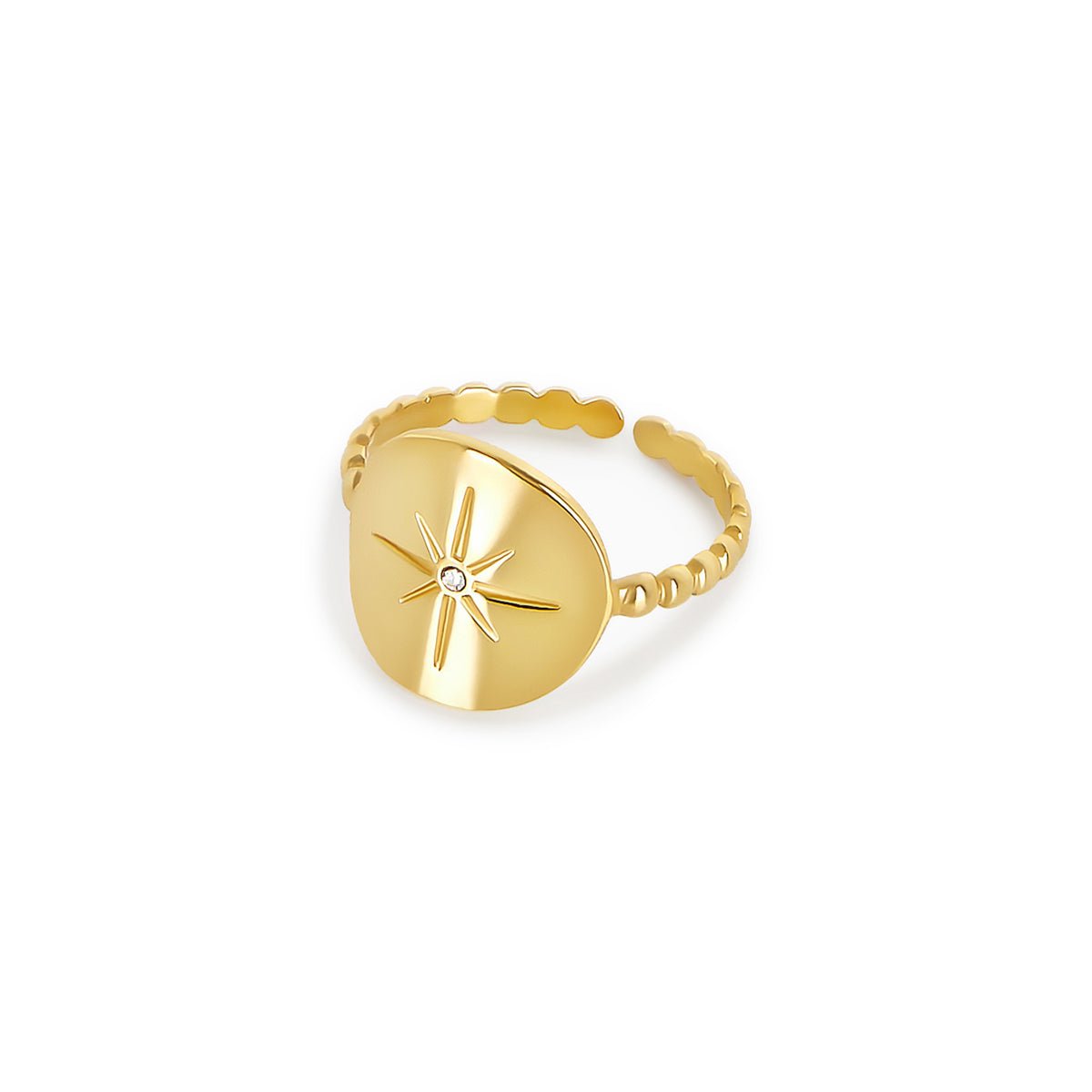 Celestia Adjustable Star Ring – 18K Gold Plated 