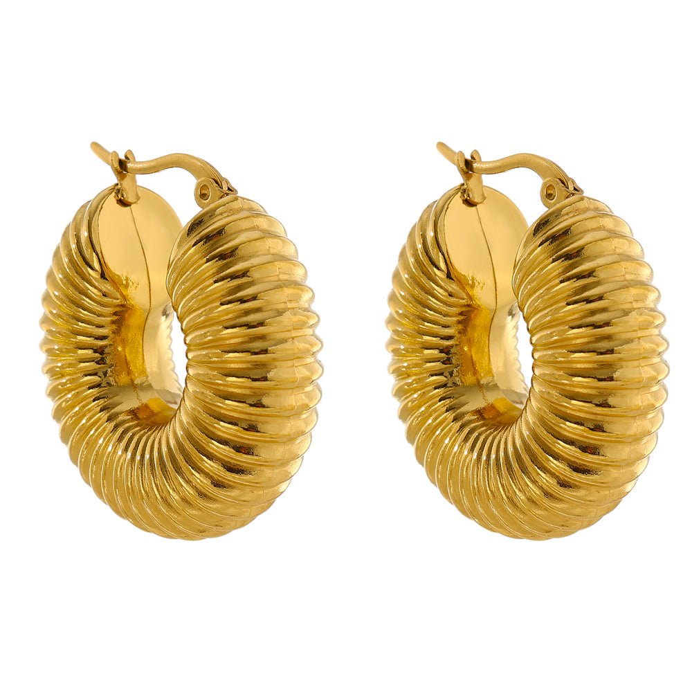 Valenza Bold Hoop Earrings – 18K Gold Plated 
