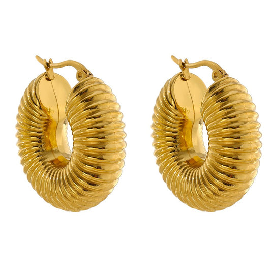 Valenza Bold Hoop Earrings – 18K Gold Plated 