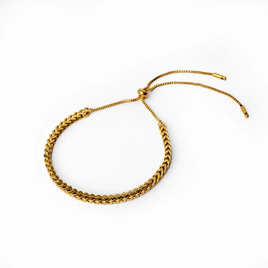 Adjustable Woven Bracelet Plated in 18k Gold