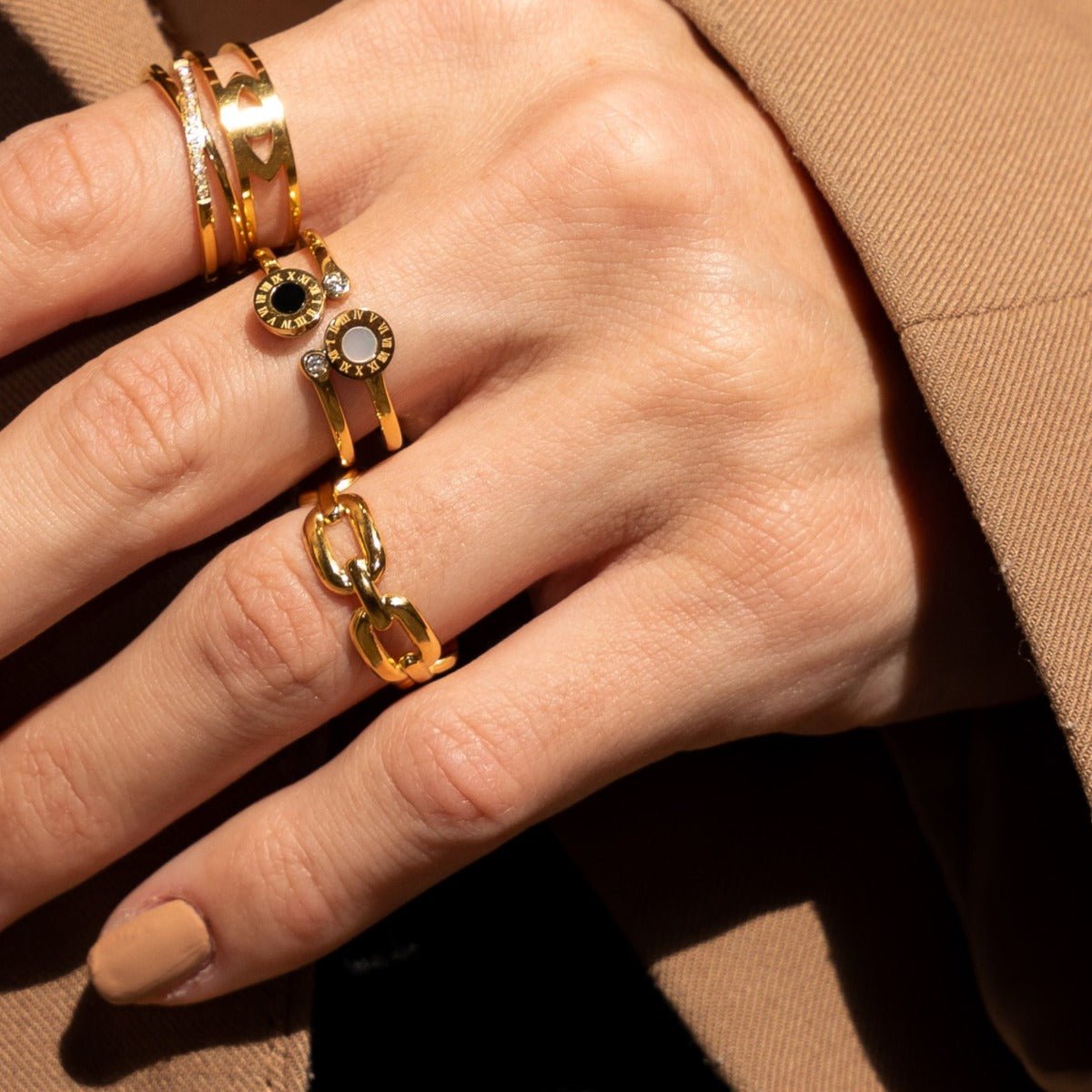 Adjustable Link Ring – 18K Gold Plated 