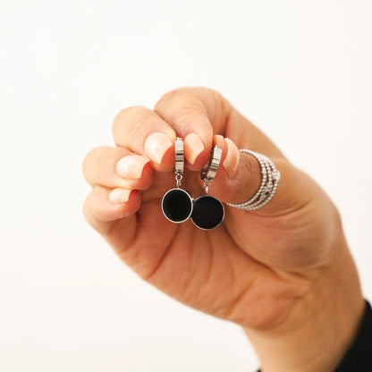 Noir Drop Earrings – Silver Edition