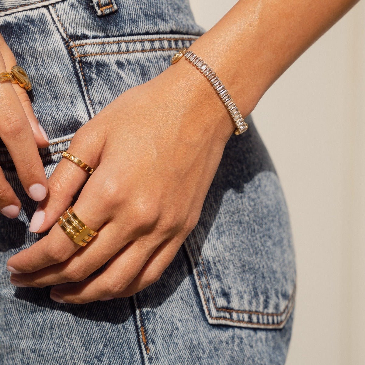 Caviar Stack Ring – 18K Gold Plated 