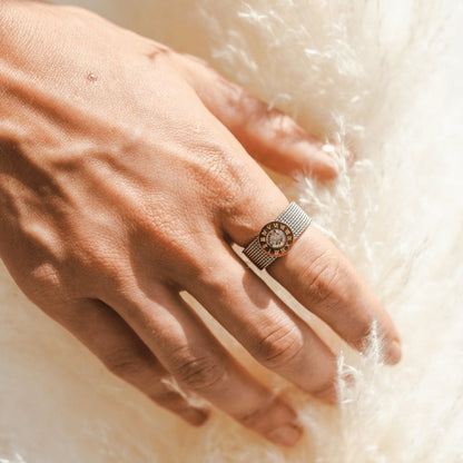 Roman Mesh Ring – Silver &amp; Gold