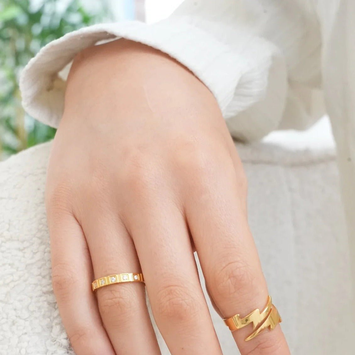 Gem Blocks Ring – 18K Gold Plated 