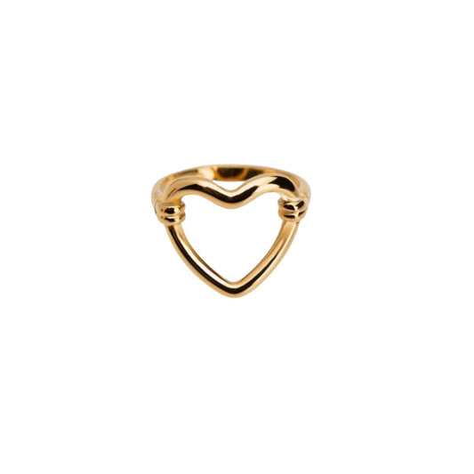Open Heart Ring – 18K Gold Plated