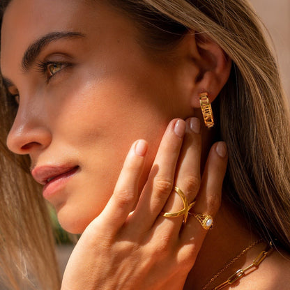 X Crossover Ring – 18K Gold Plated 