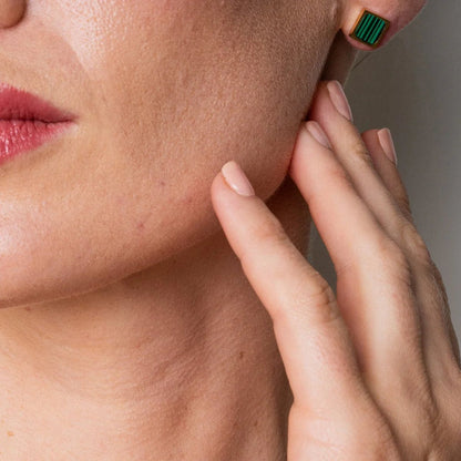 Verdant Geo Earrings – 18K Gold Plated