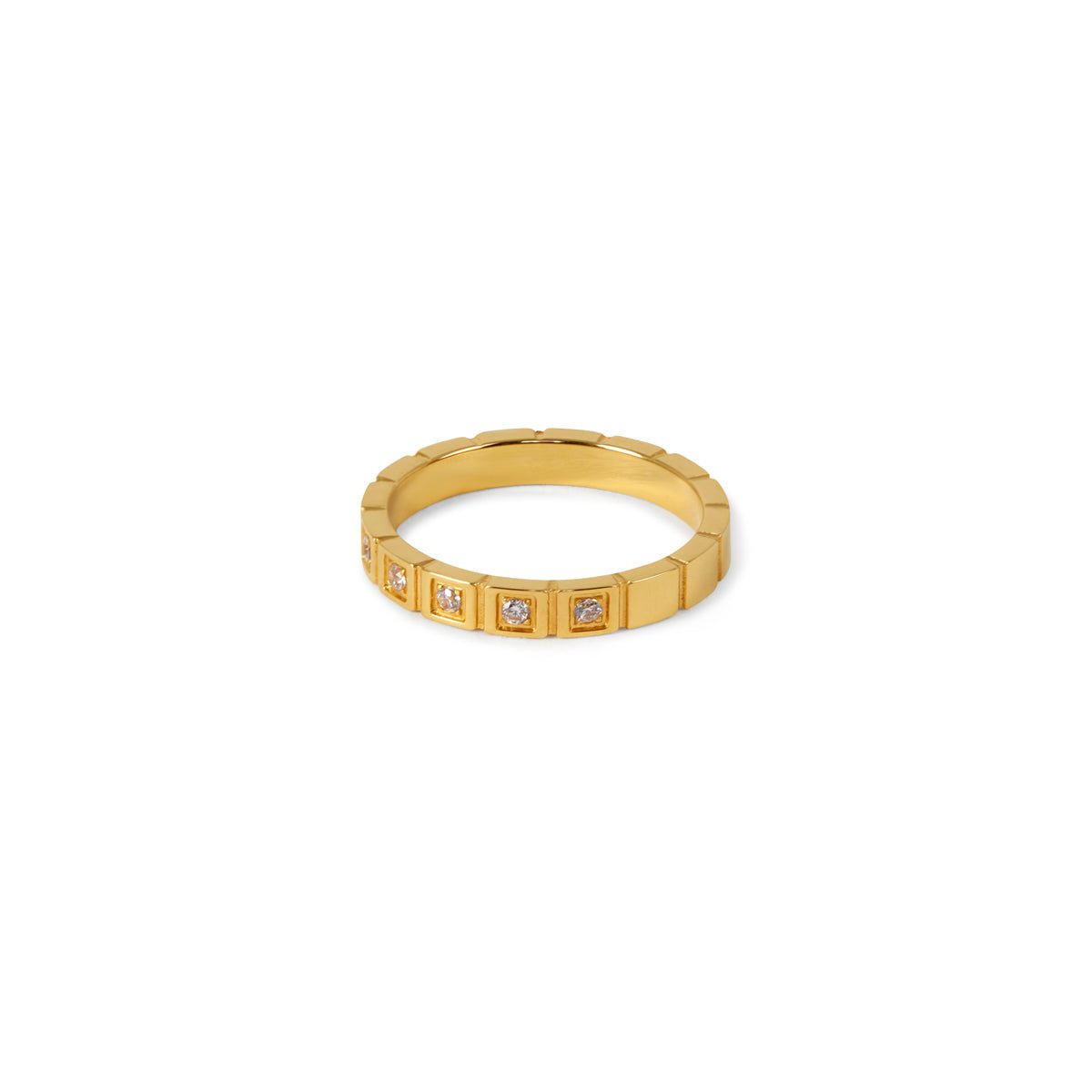 Gem Blocks Ring – 18K Gold Plated 