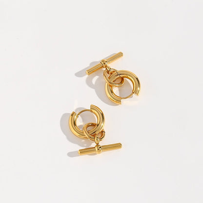 T-Bar Earrings – 18K Gold Plated