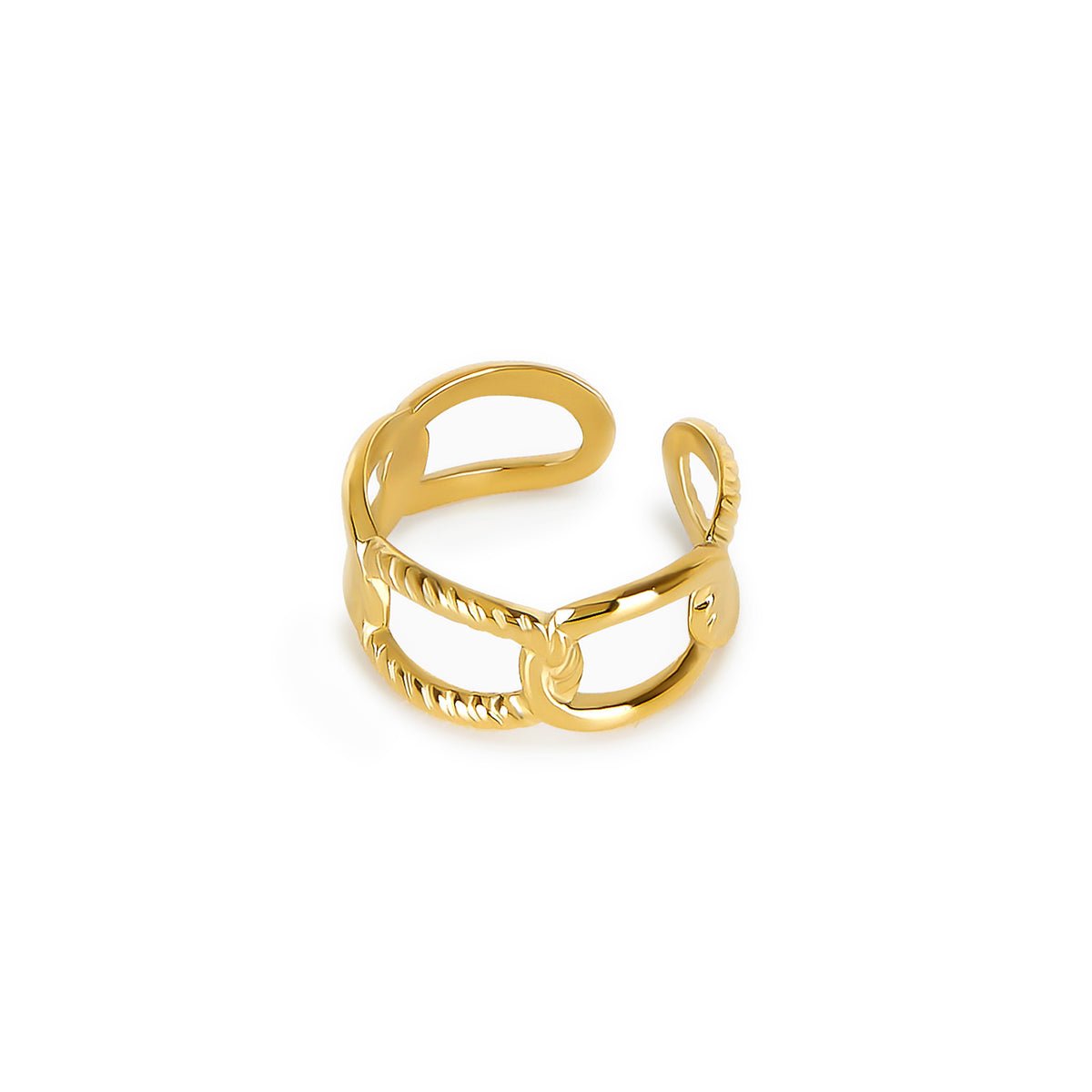 Link Adjustable Ring – 18K Gold Plated 