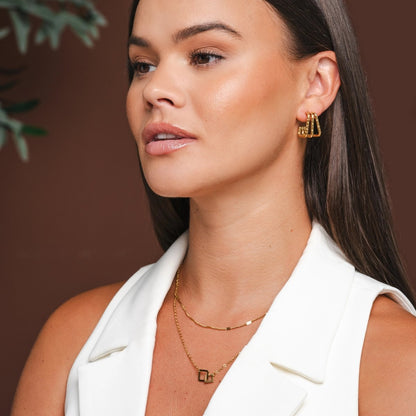 Amara Triple Curve Earrings – 18K Gold Plated