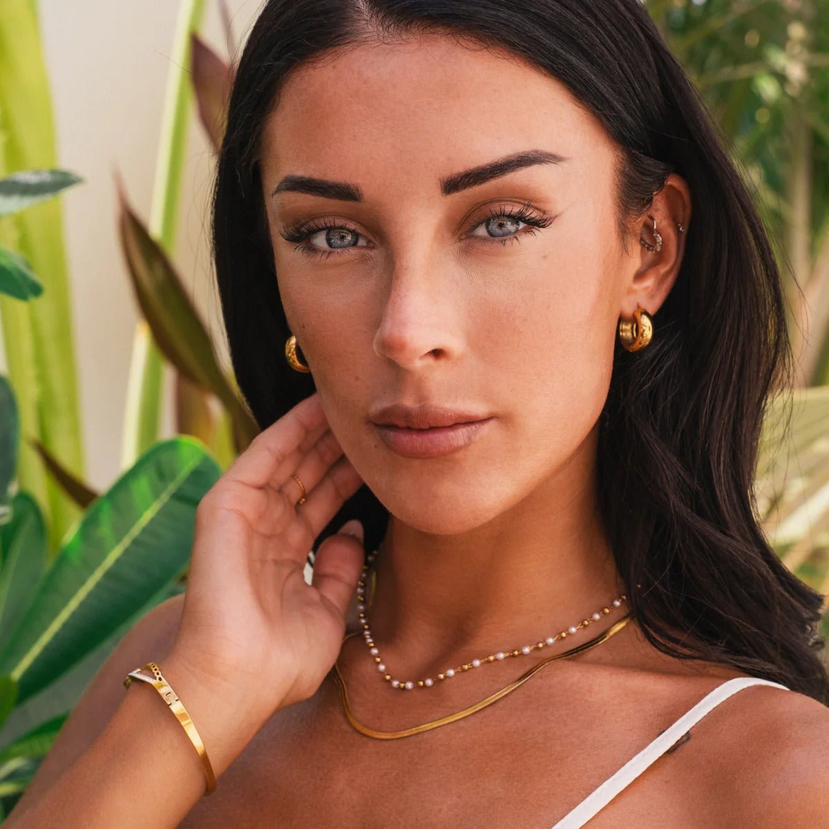 Celeste Pearl Layered Necklace – 18K Gold Plated