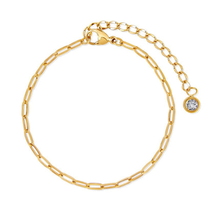 Glamour Cubic Zirconia Bracelet Set, 18K Gold Plated