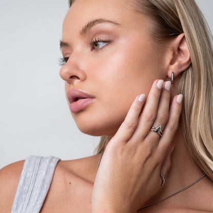 Squared Hoop Earrings – Silver Edition