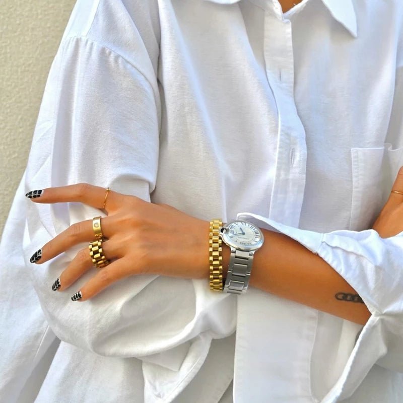 Beauty Bold Link Ring – 18K Gold Plated