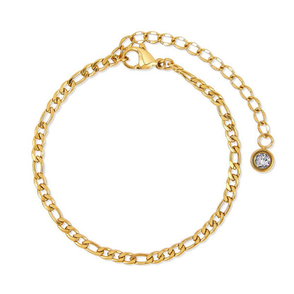 Glamour Cubic Zirconia Bracelet Set, 18K Gold Plated