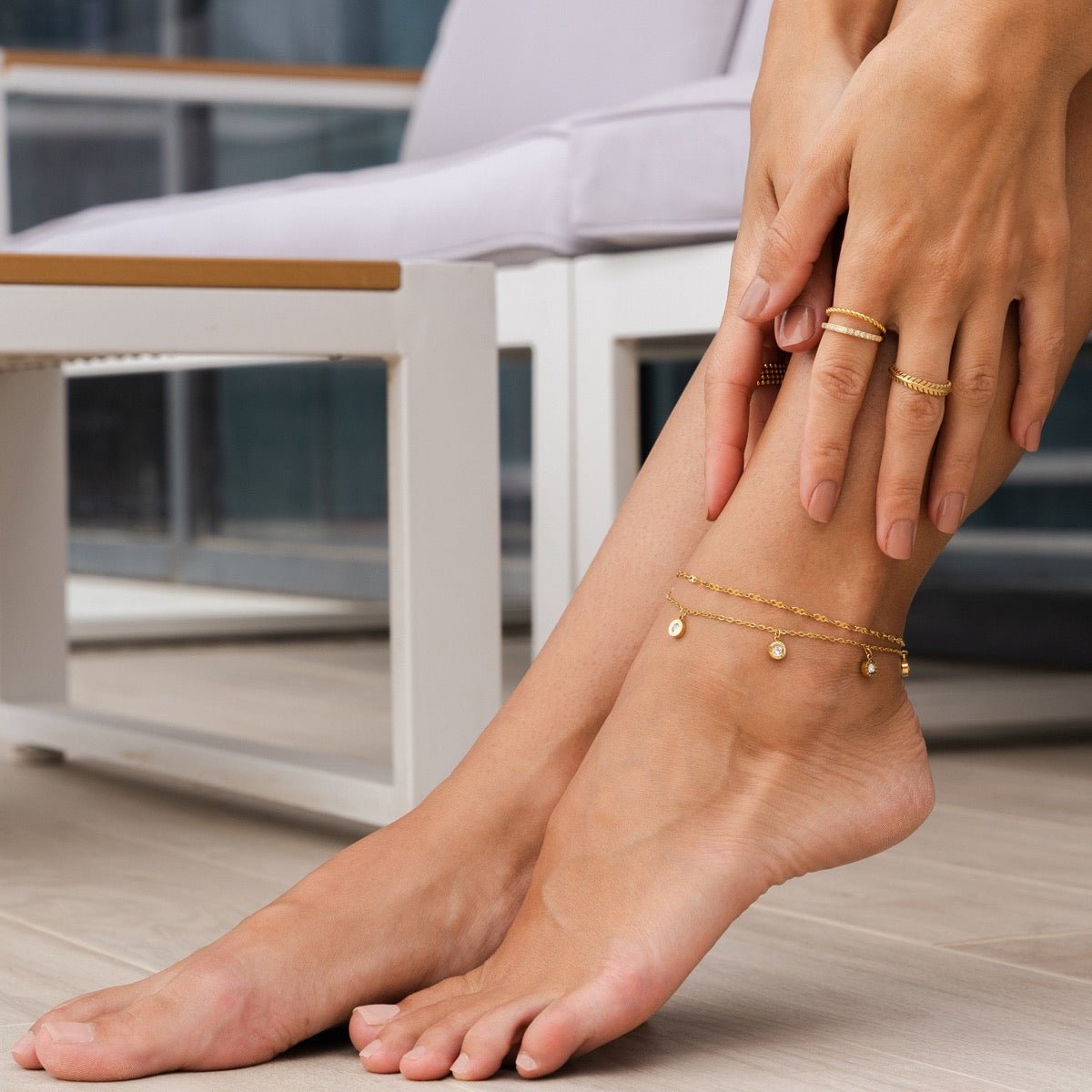 Astra Zirconia Anklet – 18K Gold Plated 