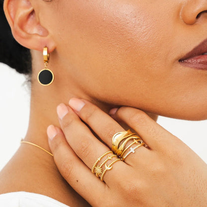 Noctis Pendant Earrings – 18K Gold Plated 