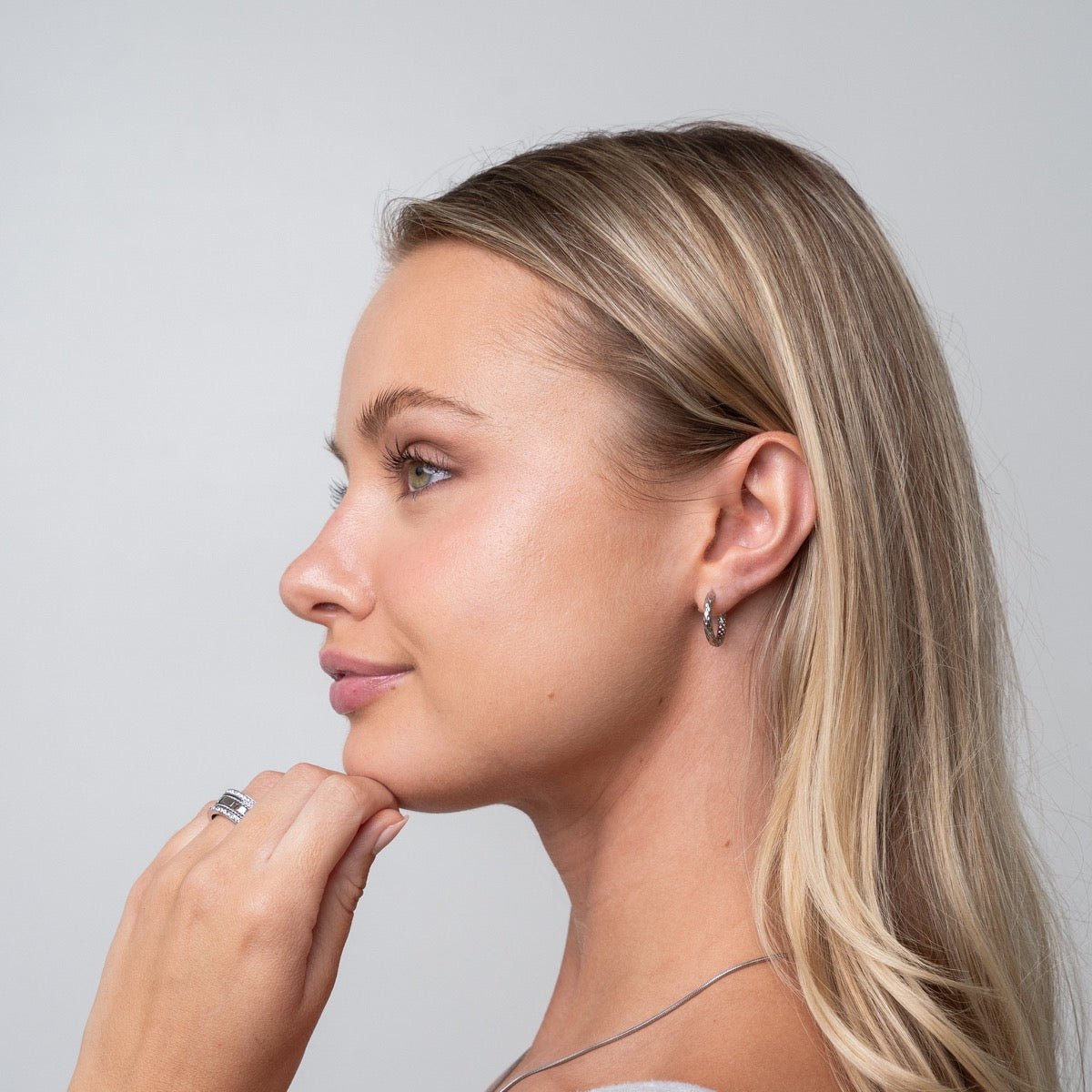 Aurelia Silver Hoops – Textured Edition