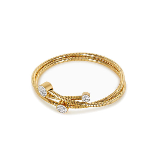 Lunara Spiral Crystal Bracelet – 18K Gold Plated | Rosarat
