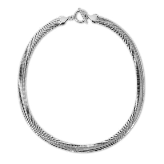 Gaia Mesh Choker Necklace - Silver 