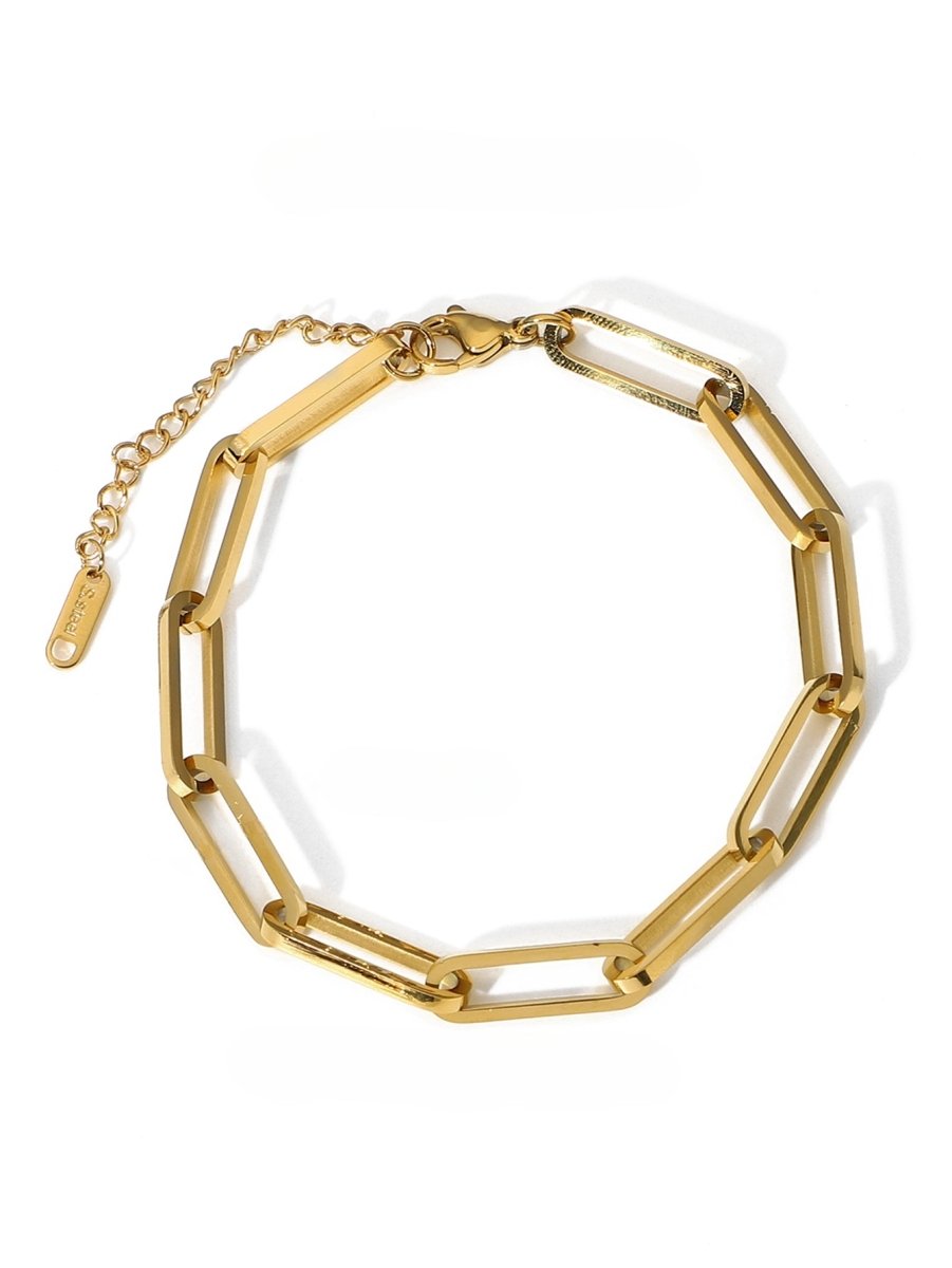Celina Link Bracelet with 18K Gold Plated Chain