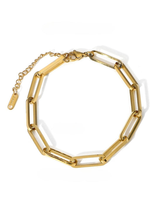 Celina Link Bracelet with 18K Gold Plated Chain