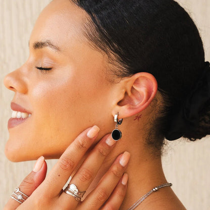 Noir Drop Earrings – Silver Edition