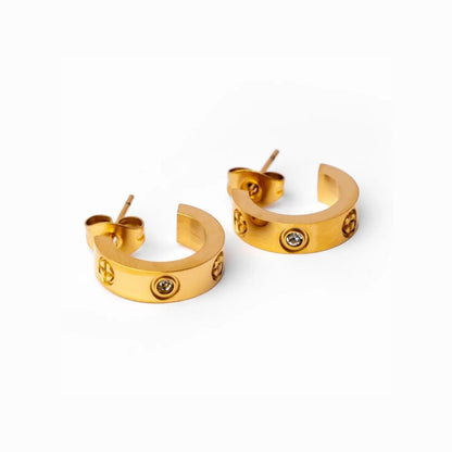 Luna Classic Hoop Earrings – 18K Gold Plated