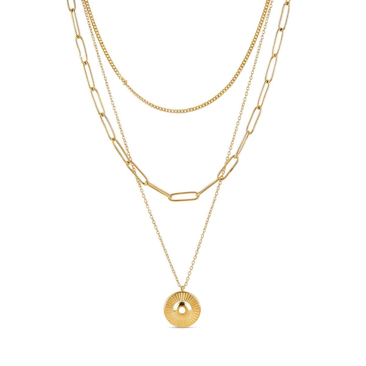 Cleona Layered Necklace – 18K Gold Plated